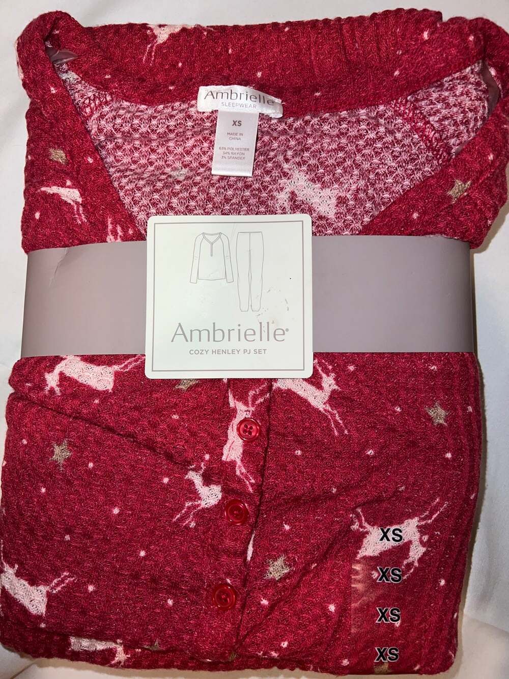 NIP Reindeer PJ Set Ladies Size XS